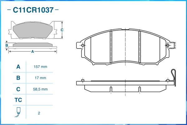 Cworks C11CR1037 - Əyləc altlığı dəsti, əyləc diski furqanavto.az