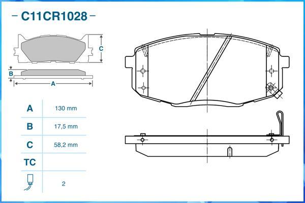 Cworks C11CR1028 - Əyləc altlığı dəsti, əyləc diski furqanavto.az