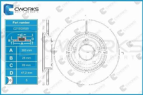 Cworks C210G0020 - Əyləc Diski furqanavto.az