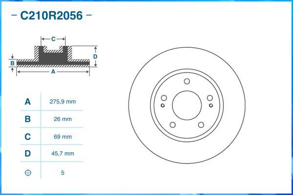 Cworks C210R2056 - Əyləc Diski furqanavto.az