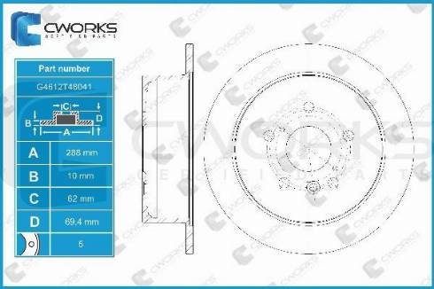 Cworks G4612T48041 - Əyləc Diski furqanavto.az
