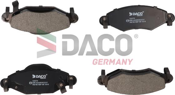 DACO Germany 324570 - Əyləc altlığı dəsti, əyləc diski furqanavto.az
