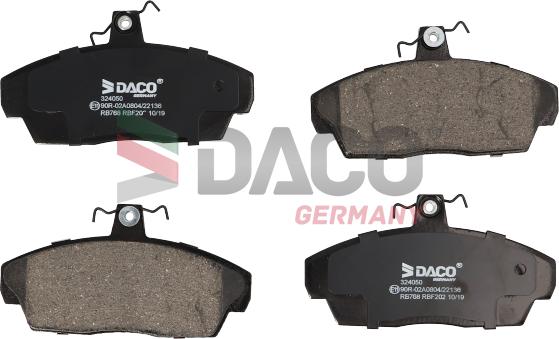 DACO Germany 324050 - Əyləc altlığı dəsti, əyləc diski furqanavto.az