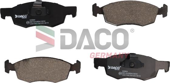 DACO Germany 320904 - Əyləc altlığı dəsti, əyləc diski furqanavto.az