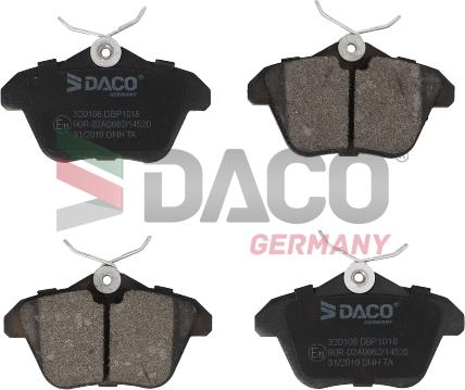 DACO Germany 320106 - Əyləc altlığı dəsti, əyləc diski furqanavto.az