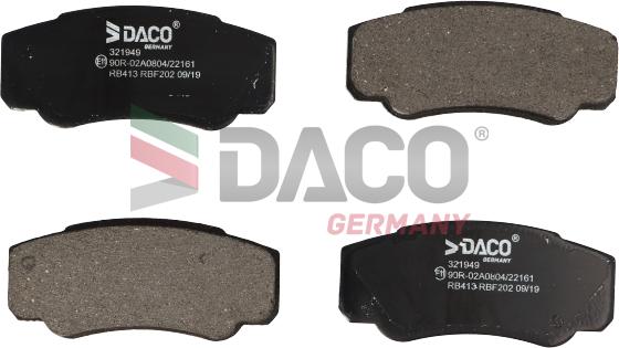 DACO Germany 321949 - Əyləc altlığı dəsti, əyləc diski furqanavto.az
