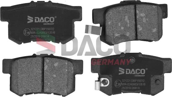 DACO Germany 321221 - Əyləc altlığı dəsti, əyləc diski furqanavto.az