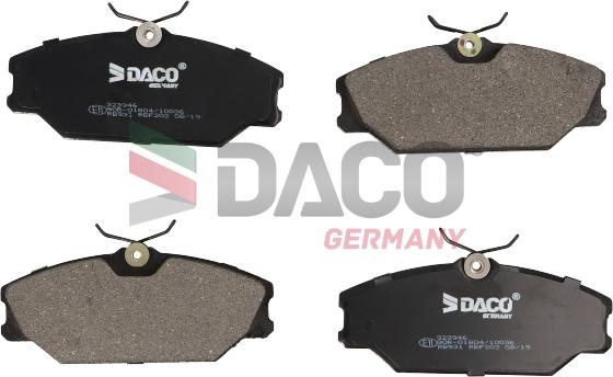 DACO Germany 323946 - Əyləc altlığı dəsti, əyləc diski furqanavto.az