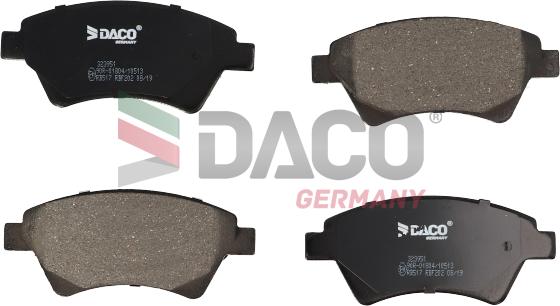 DACO Germany 323951 - Əyləc altlığı dəsti, əyləc diski furqanavto.az