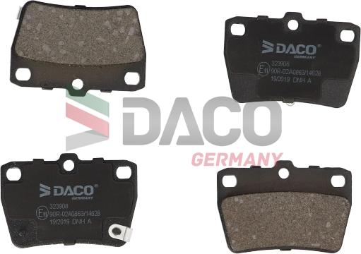 DACO Germany 323908 - Əyləc altlığı dəsti, əyləc diski furqanavto.az