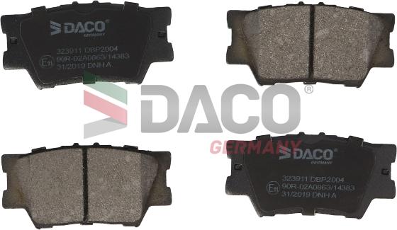 DACO Germany 323911 - Əyləc altlığı dəsti, əyləc diski furqanavto.az