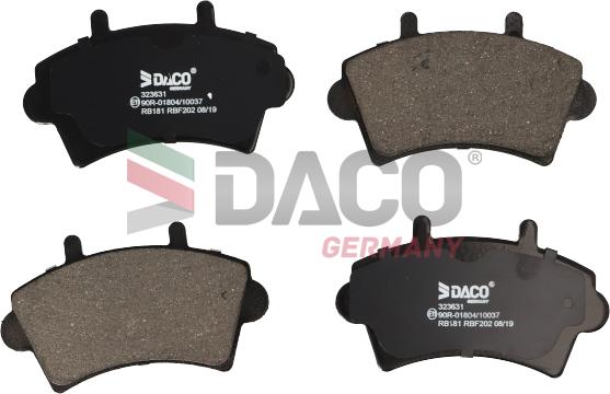 DACO Germany 323631 - Əyləc altlığı dəsti, əyləc diski furqanavto.az