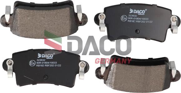 DACO Germany 323632 - Əyləc altlığı dəsti, əyləc diski furqanavto.az