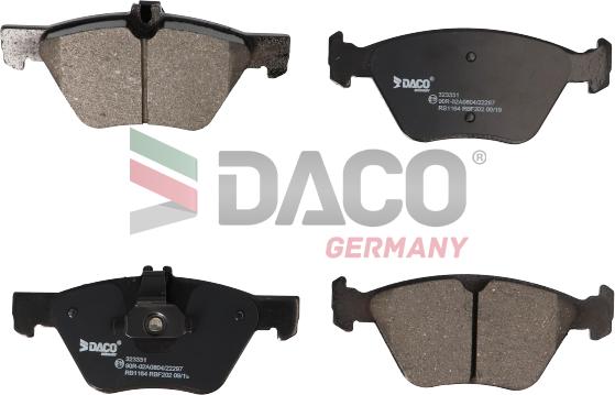 DACO Germany 323331 - Əyləc altlığı dəsti, əyləc diski furqanavto.az