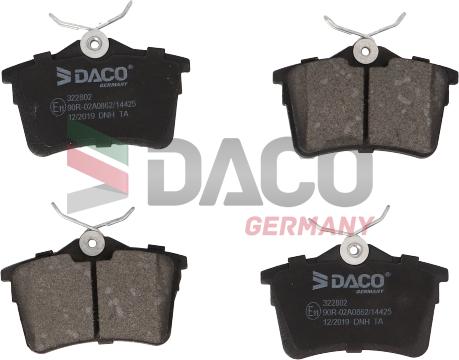 DACO Germany 322802 - Əyləc altlığı dəsti, əyləc diski furqanavto.az