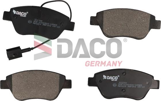 DACO Germany 322380 - Əyləc altlığı dəsti, əyləc diski furqanavto.az