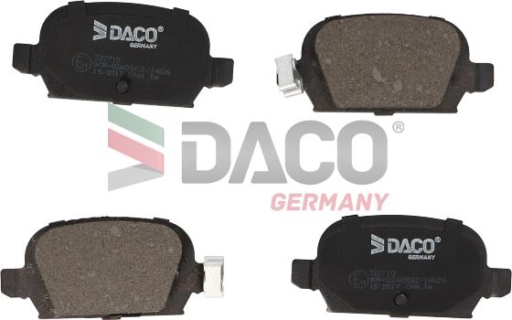 DACO Germany 322710 - Əyləc altlığı dəsti, əyləc diski furqanavto.az