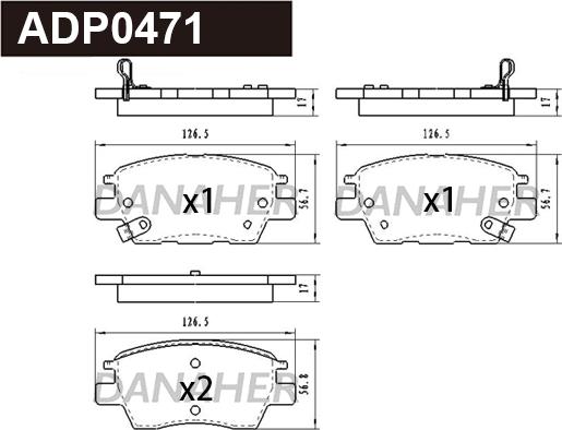 Danaher ADP0471 - Əyləc altlığı dəsti, əyləc diski furqanavto.az