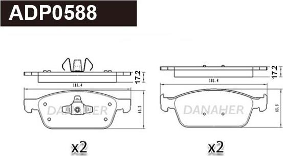 Danaher ADP0588 - Əyləc altlığı dəsti, əyləc diski furqanavto.az