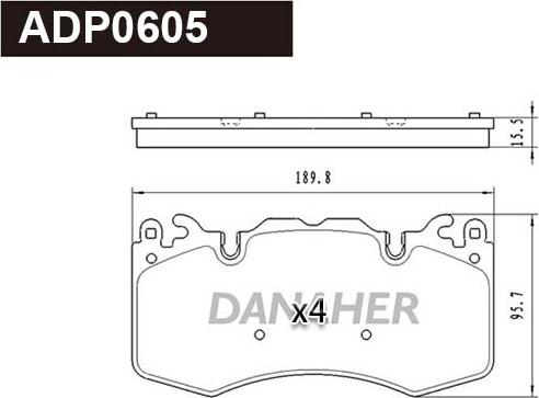 Danaher ADP0605 - Əyləc altlığı dəsti, əyləc diski furqanavto.az