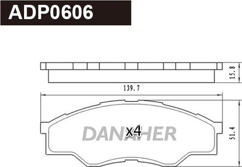 Danaher ADP0606 - Əyləc altlığı dəsti, əyləc diski furqanavto.az