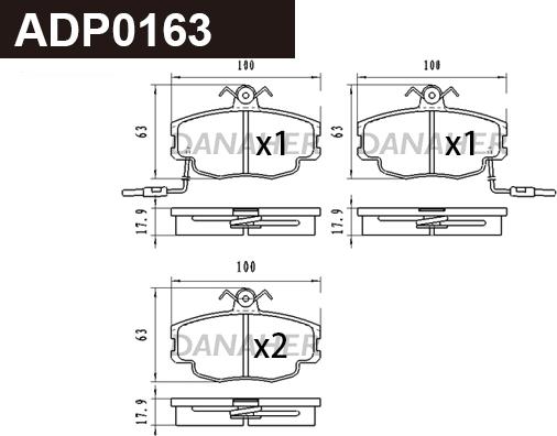 Danaher ADP0163 - Əyləc altlığı dəsti, əyləc diski furqanavto.az