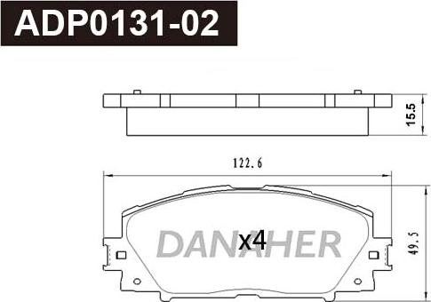 Danaher ADP0131-02 - Əyləc altlığı dəsti, əyləc diski furqanavto.az