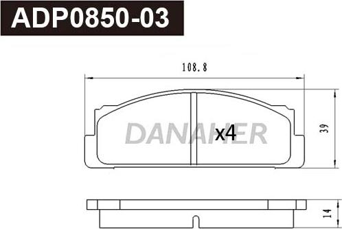 Danaher ADP0850-03 - Əyləc altlığı dəsti, əyləc diski furqanavto.az