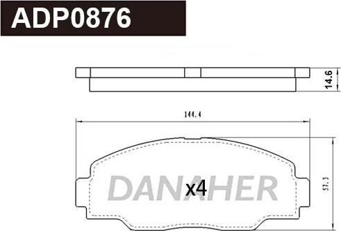 Danaher ADP0876 - Əyləc altlığı dəsti, əyləc diski furqanavto.az