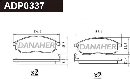 Danaher ADP0337 - Əyləc altlığı dəsti, əyləc diski furqanavto.az