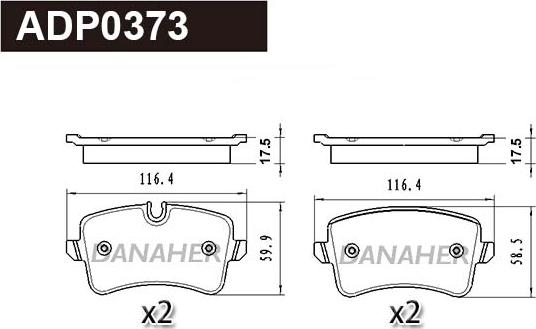 Danaher ADP0373 - Əyləc altlığı dəsti, əyləc diski furqanavto.az