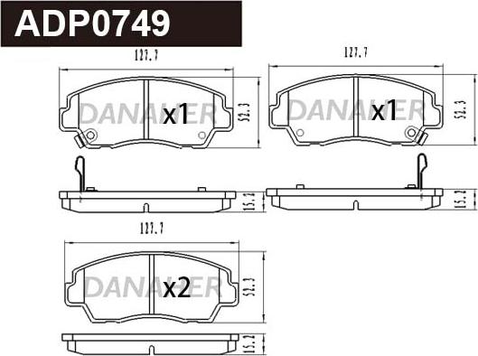 Danaher ADP0749 - Əyləc altlığı dəsti, əyləc diski furqanavto.az