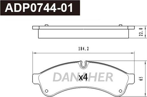 Danaher ADP0744-01 - Əyləc altlığı dəsti, əyləc diski furqanavto.az