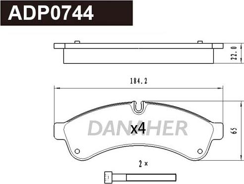 Danaher ADP0744 - Əyləc altlığı dəsti, əyləc diski furqanavto.az