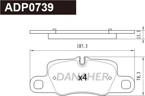 Danaher ADP0739 - Əyləc altlığı dəsti, əyləc diski furqanavto.az