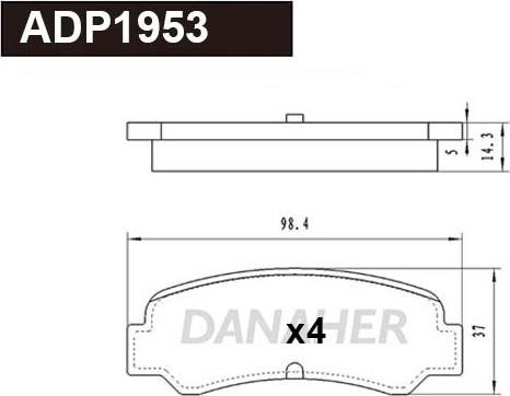 Danaher ADP1953 - Əyləc altlığı dəsti, əyləc diski furqanavto.az