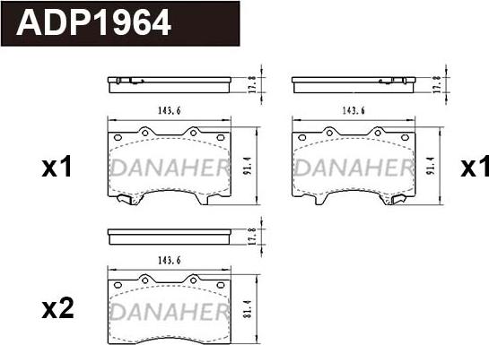 Danaher ADP1964 - Əyləc altlığı dəsti, əyləc diski furqanavto.az