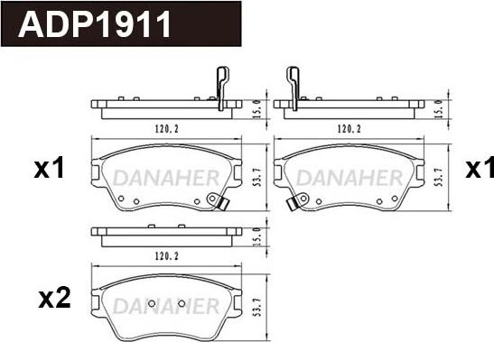 Danaher ADP1911 - Əyləc altlığı dəsti, əyləc diski furqanavto.az