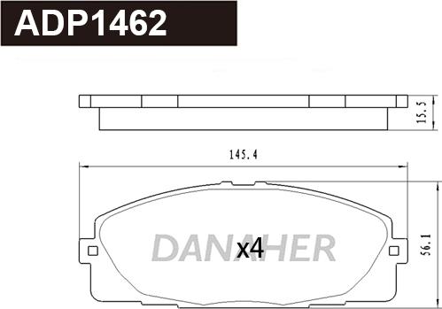 Danaher ADP1462 - Əyləc altlığı dəsti, əyləc diski furqanavto.az