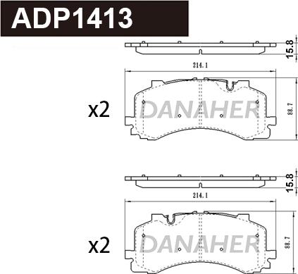 Danaher ADP1413 - Əyləc altlığı dəsti, əyləc diski furqanavto.az