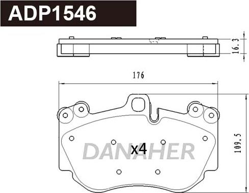 Danaher ADP1546 - Əyləc altlığı dəsti, əyləc diski furqanavto.az