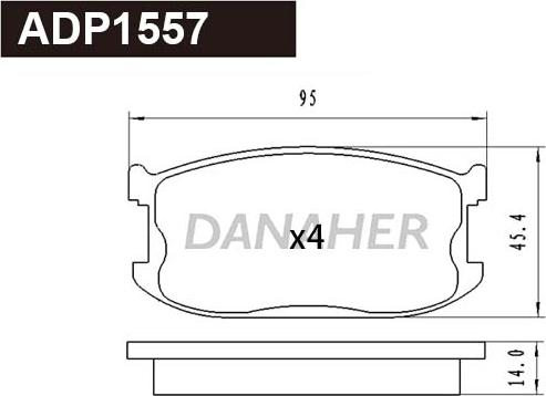 Danaher ADP1557 - Əyləc altlığı dəsti, əyləc diski furqanavto.az