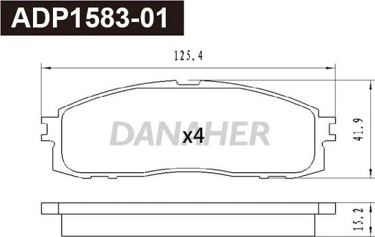 Danaher ADP1583-01 - Əyləc altlığı dəsti, əyləc diski furqanavto.az