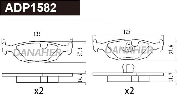 Danaher ADP1582 - Əyləc altlığı dəsti, əyləc diski furqanavto.az