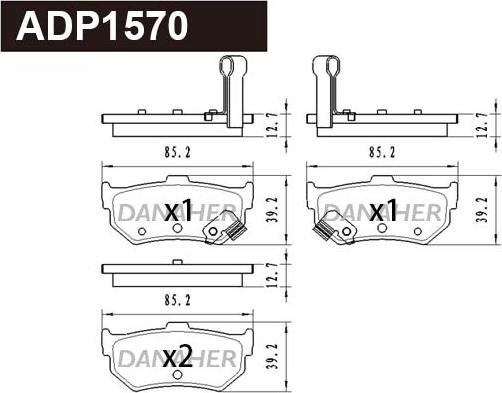 Danaher ADP1570 - Əyləc altlığı dəsti, əyləc diski furqanavto.az