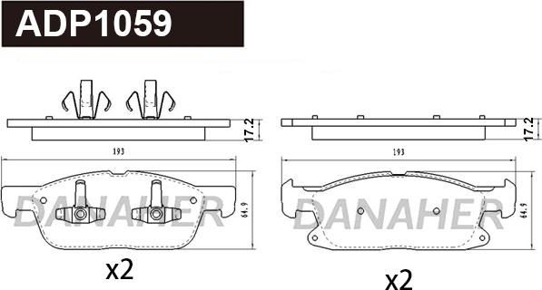 Danaher ADP1059 - Əyləc altlığı dəsti, əyləc diski furqanavto.az