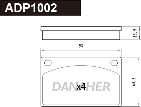 Danaher ADP1002 - Əyləc altlığı dəsti, əyləc diski furqanavto.az