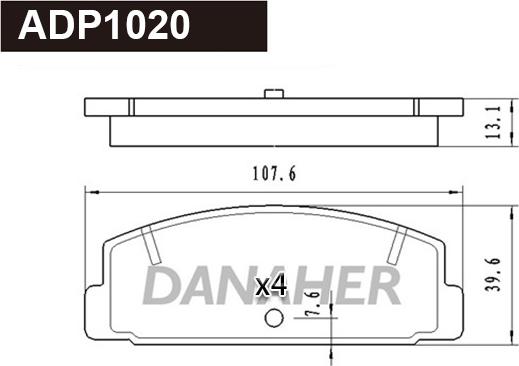 Danaher ADP1020 - Əyləc altlığı dəsti, əyləc diski furqanavto.az