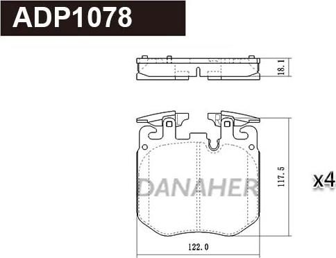 Danaher ADP1078 - Əyləc altlığı dəsti, əyləc diski furqanavto.az