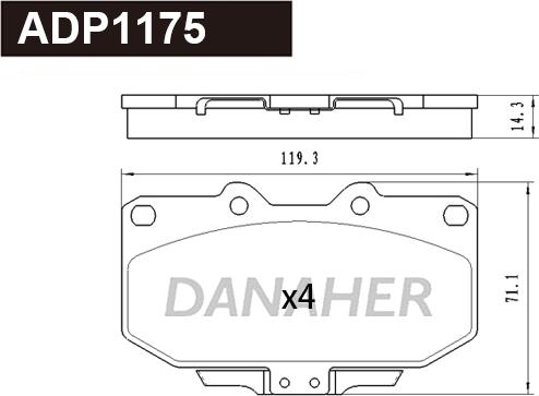 Danaher ADP1175 - Əyləc altlığı dəsti, əyləc diski furqanavto.az